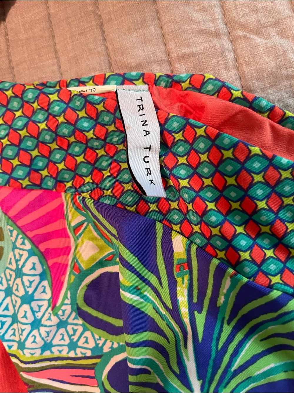 Trina Turk Zanzibar Vibrant Floral Print Bikini - Multi Green & Coral - Picture 6 of 6